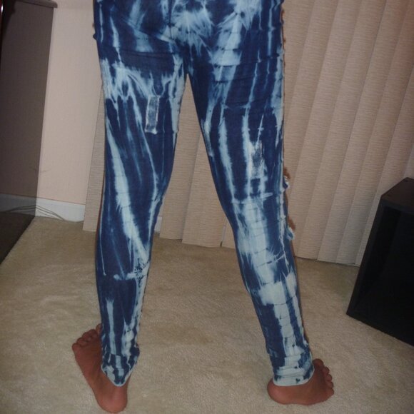 New USA Distressed Denim Skinny Jeans Pant Jegging Eclipse Tie Dye Leggings sz 0 - Picture 4 of 12